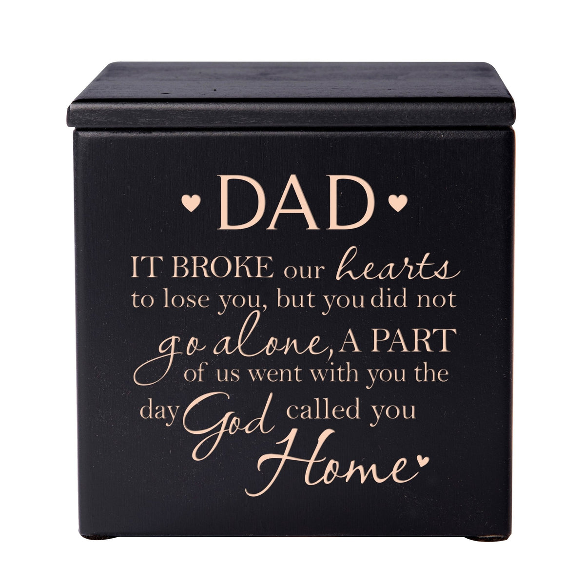 Modern Small Wooden Cremation Urn Box for Dad's Memorial