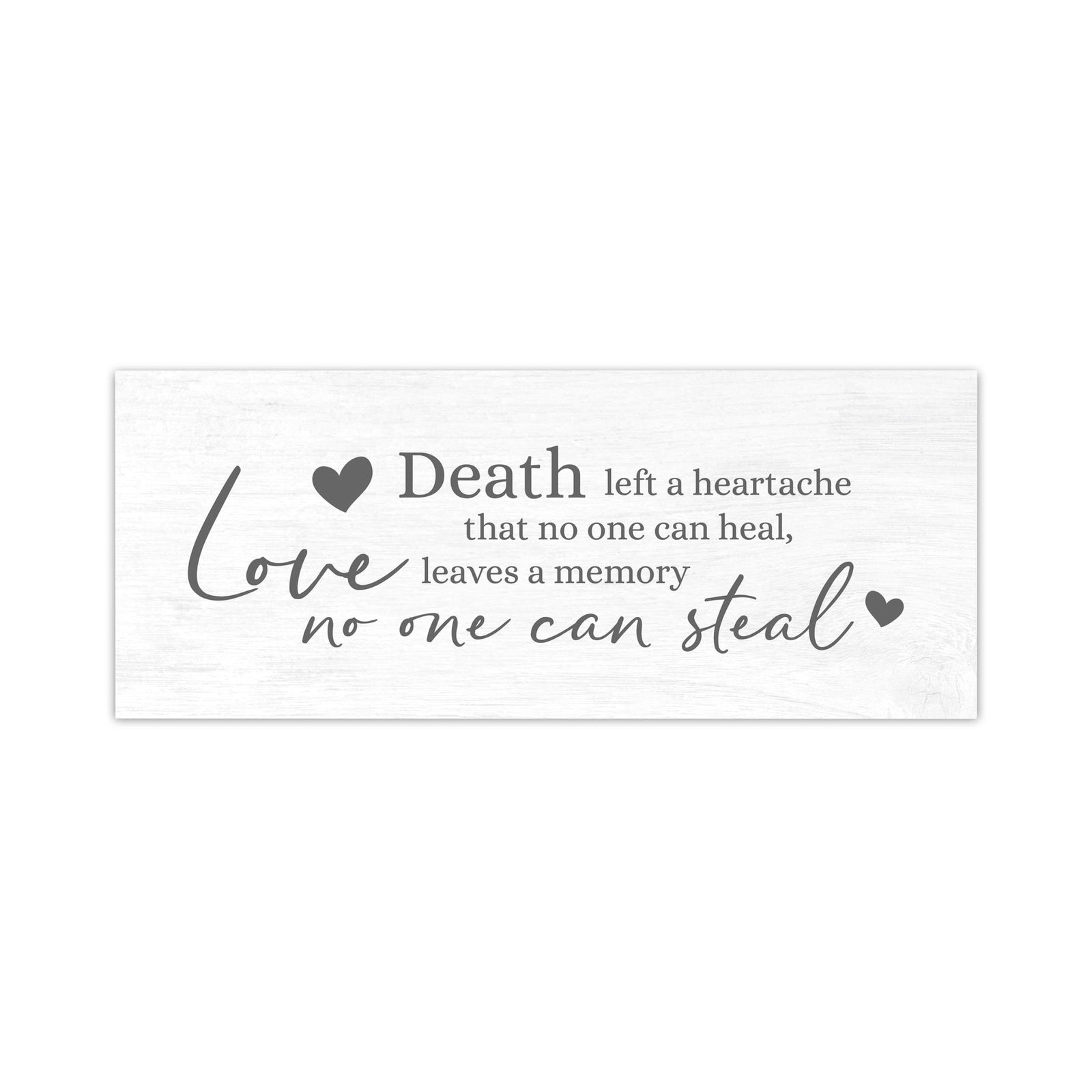 Modern Inspirational Wooden Pet Memorial Wall Art Hanging Plaque 4x10in - Death Left A Heartache - for Family and Home Decorations - LifeSong Milestones