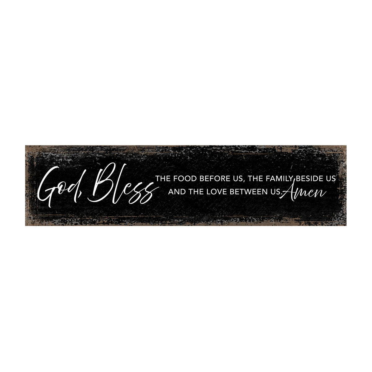 Modern Inspirational Wooden Wall Art Hanging Plaque 10x40 – Bless The Food – for Family and Home Decoration - LifeSong Milestones
