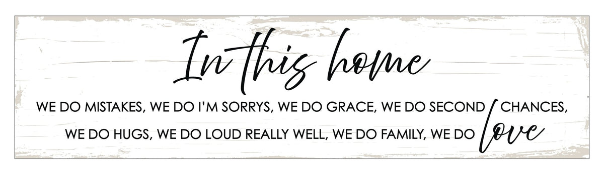 Modern Inspirational Wooden Wall Art Hanging Plaque 10x40 – In This Home – for Family and Home Decoration - LifeSong Milestones