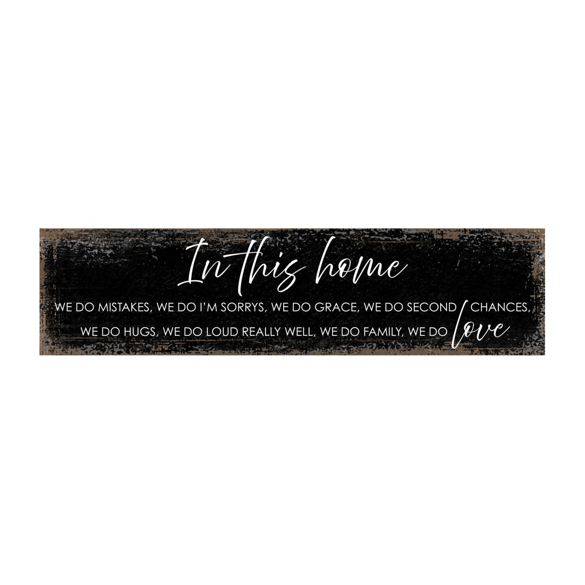 Modern Inspirational Wooden Wall Art Hanging Plaque 10x40 – In This Home – for Family and Home Decoration - LifeSong Milestones