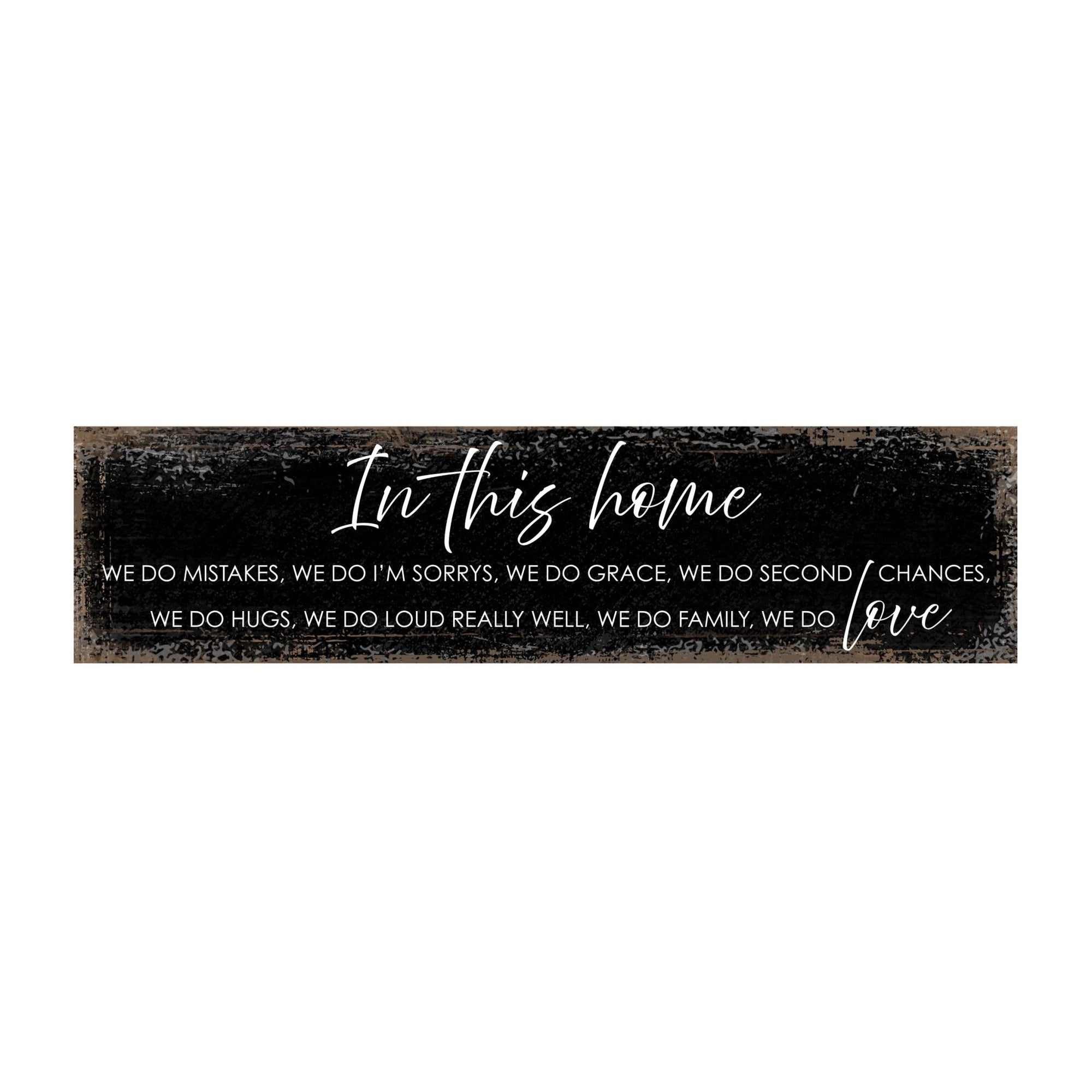 Modern Inspirational Wooden Wall Art Hanging Plaque 10x40 – In This Home – for Family and Home Decoration - LifeSong Milestones
