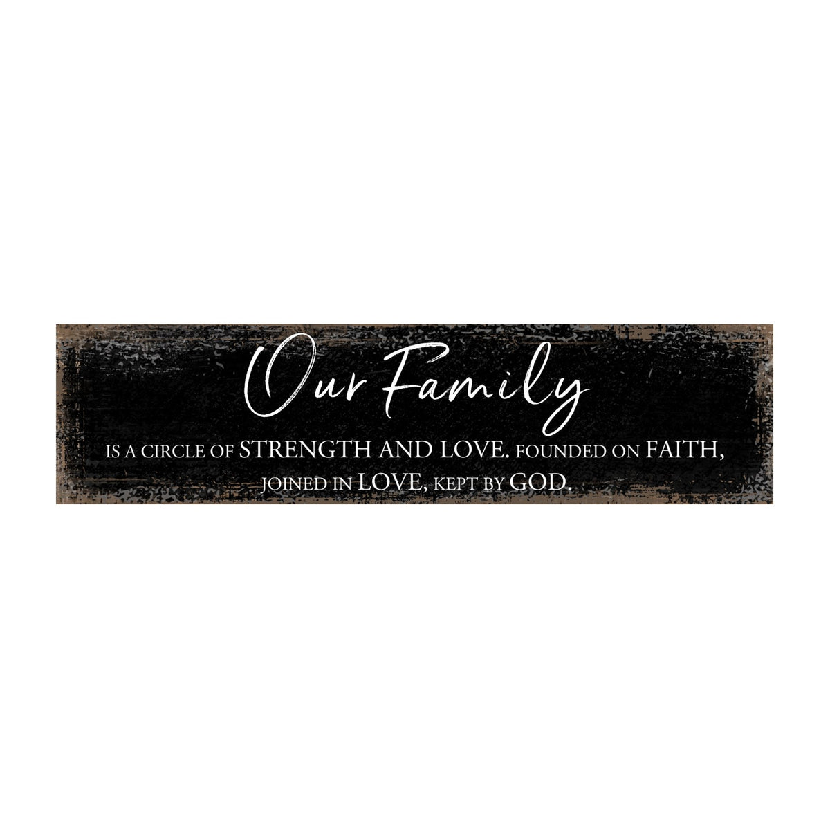 Modern Inspirational Wooden Wall Art Hanging Plaque 10x40 – Our Family – for Family and Home Decoration - LifeSong Milestones