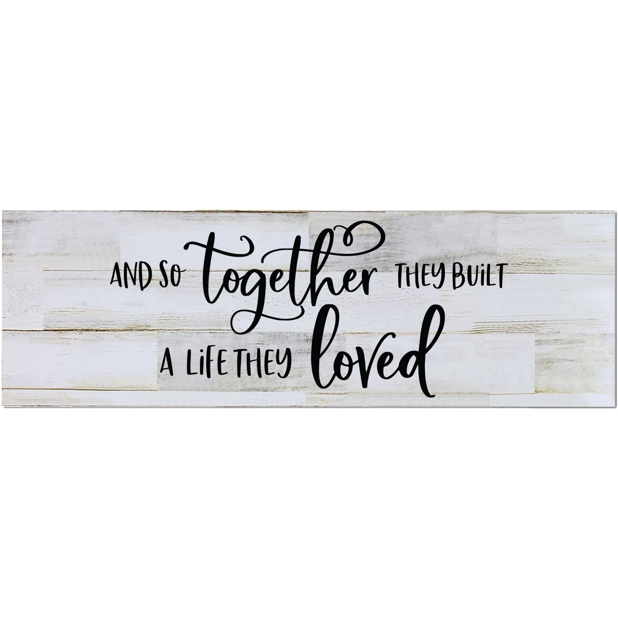 Modern Inspirational Wooden Wall Art Hanging Plaque 22.5x6 - And So Together - for Family and Home Decorations - LifeSong Milestones