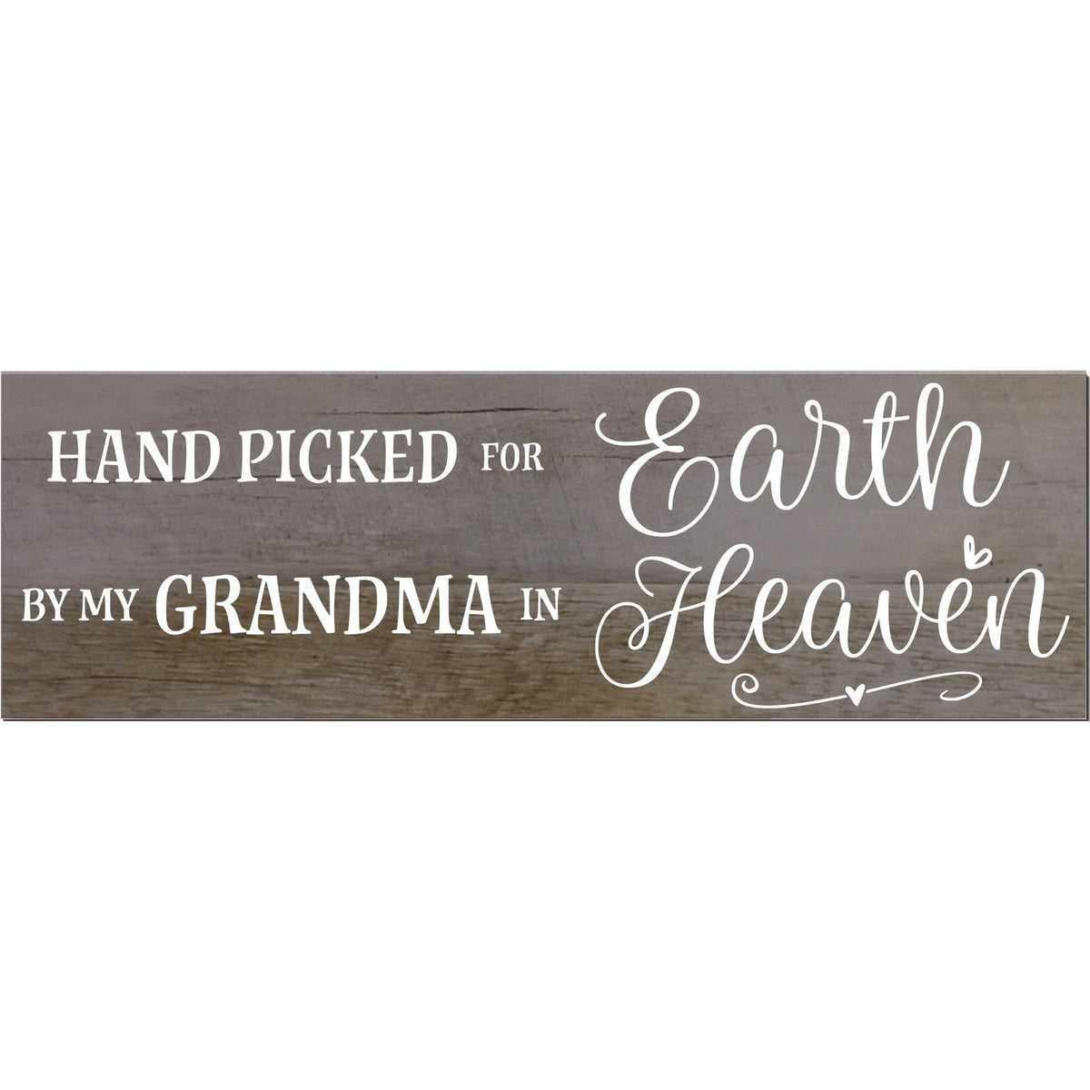 Modern Inspirational Wooden Wall Art Hanging Plaque 22.5x6 - Hand-Picked For Earth By My Grandma - for Family and Home Decorations - LifeSong Milestones