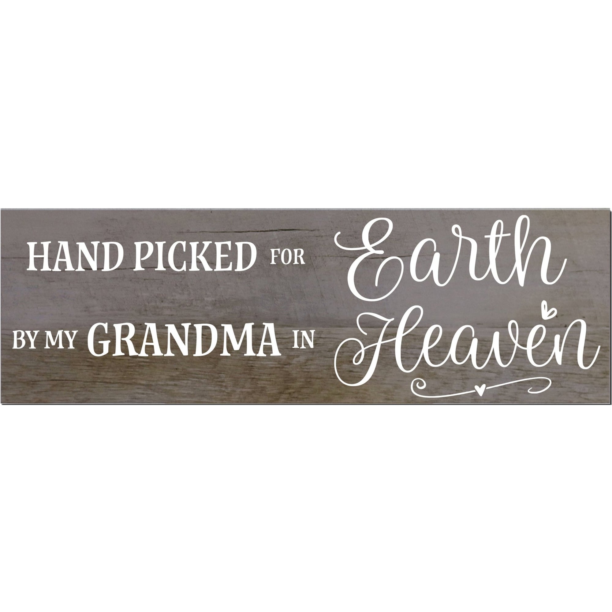 Modern Inspirational Wooden Wall Art Hanging Plaque 22.5x6 - Hand-Picked For Earth By My Grandma - for Family and Home Decorations - LifeSong Milestones
