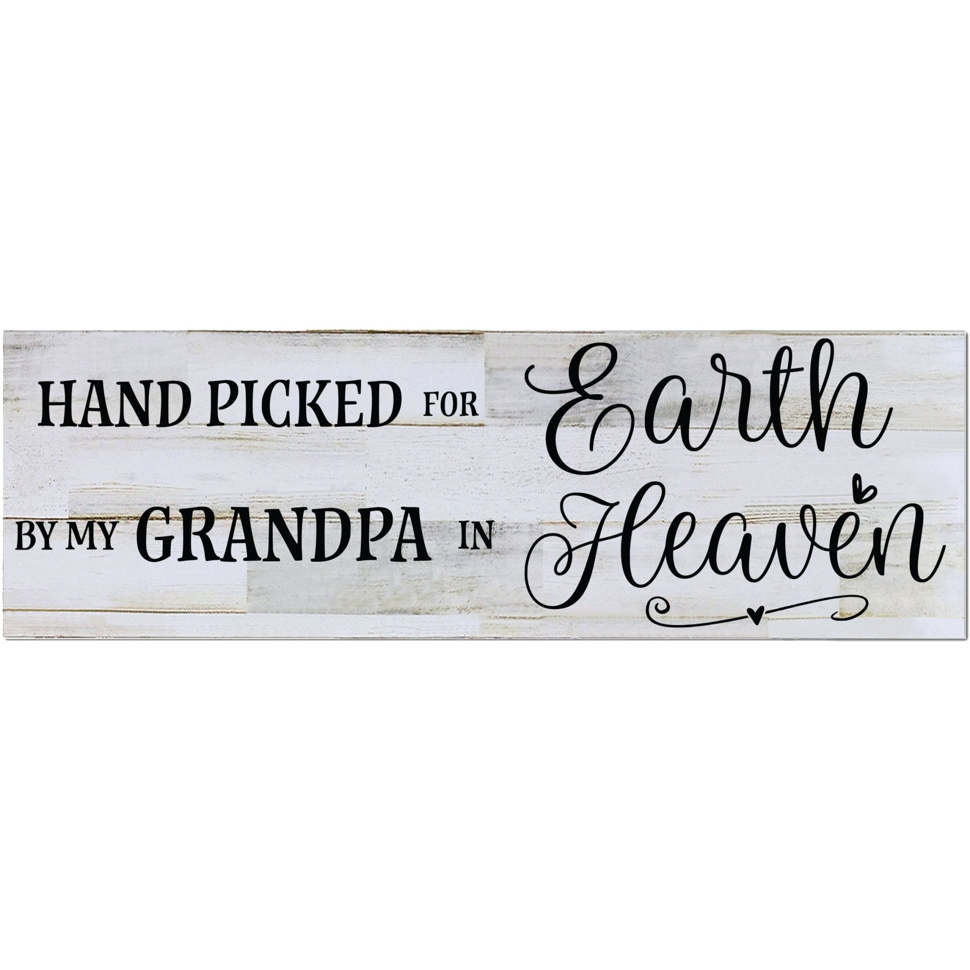 Modern Inspirational Wooden Wall Art Hanging Plaque 22.5x6 - Hand-Picked For Earth By My Grandpa - for Family and Home Decorations - LifeSong Milestones