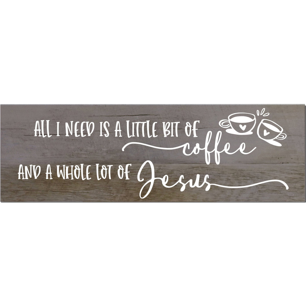 Modern Inspirational Wooden Wall Art Hanging Plaque 22.5x6 - Little Bit Of Coffee - for Family and Home Decorations - LifeSong Milestones