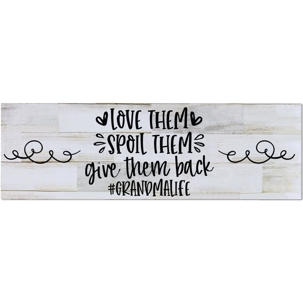 Modern Inspirational Wooden Wall Art Hanging Plaque 22.5x6 - Love Them Spoil - for Family and Home Decorations - LifeSong Milestones