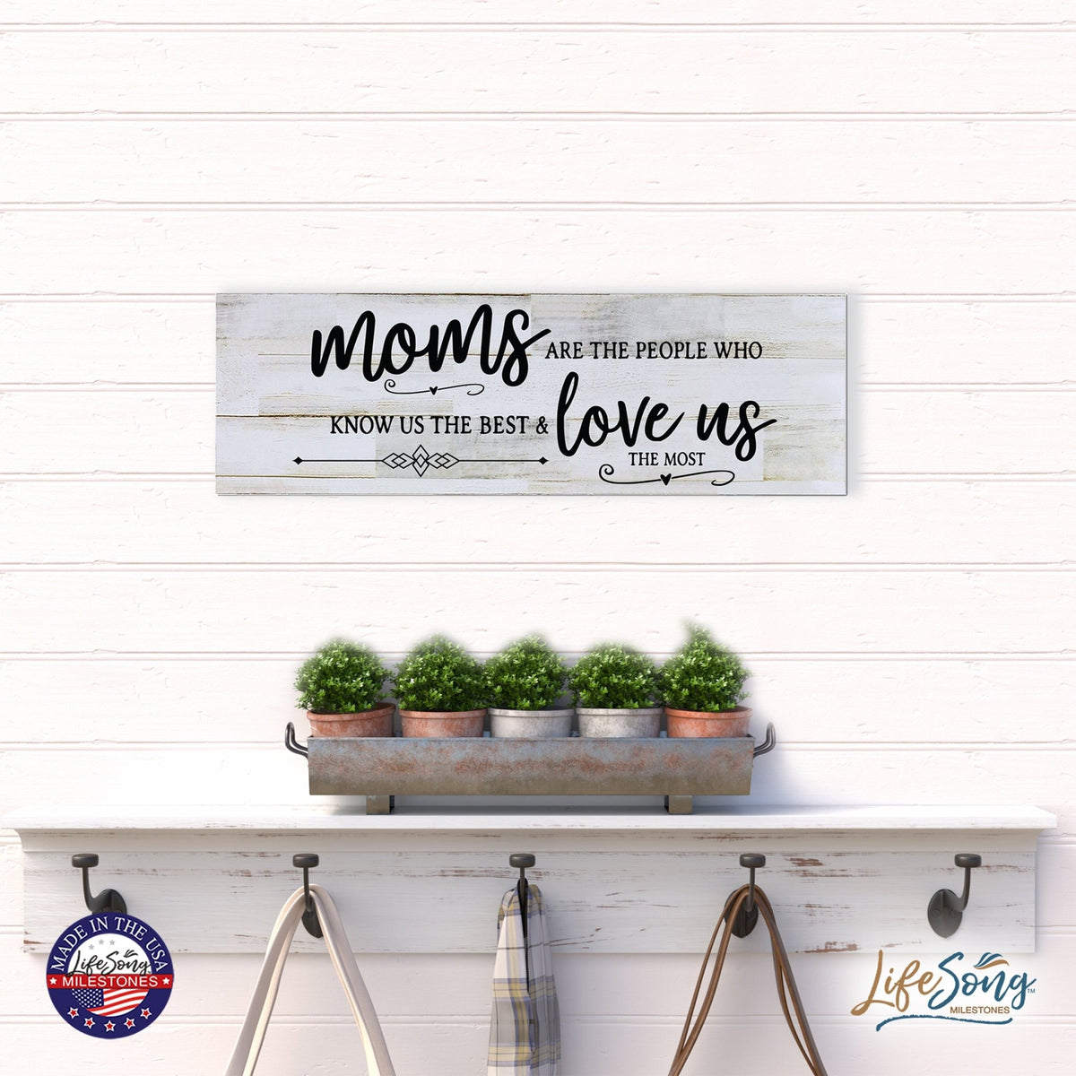 Modern Inspirational Wooden Wall Art Hanging Plaque 22.5x6 - The People Who Know Best - for Family and Home Decorations - LifeSong Milestones