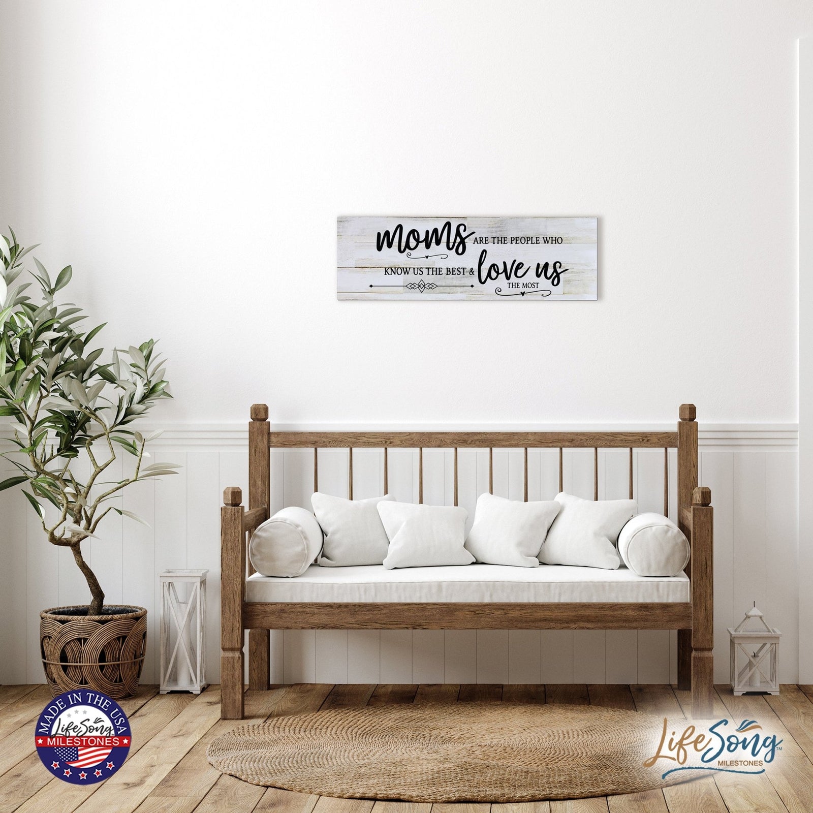 Modern Inspirational Wooden Wall Art Hanging Plaque 22.5x6 - The People Who Know Best - for Family and Home Decorations - LifeSong Milestones