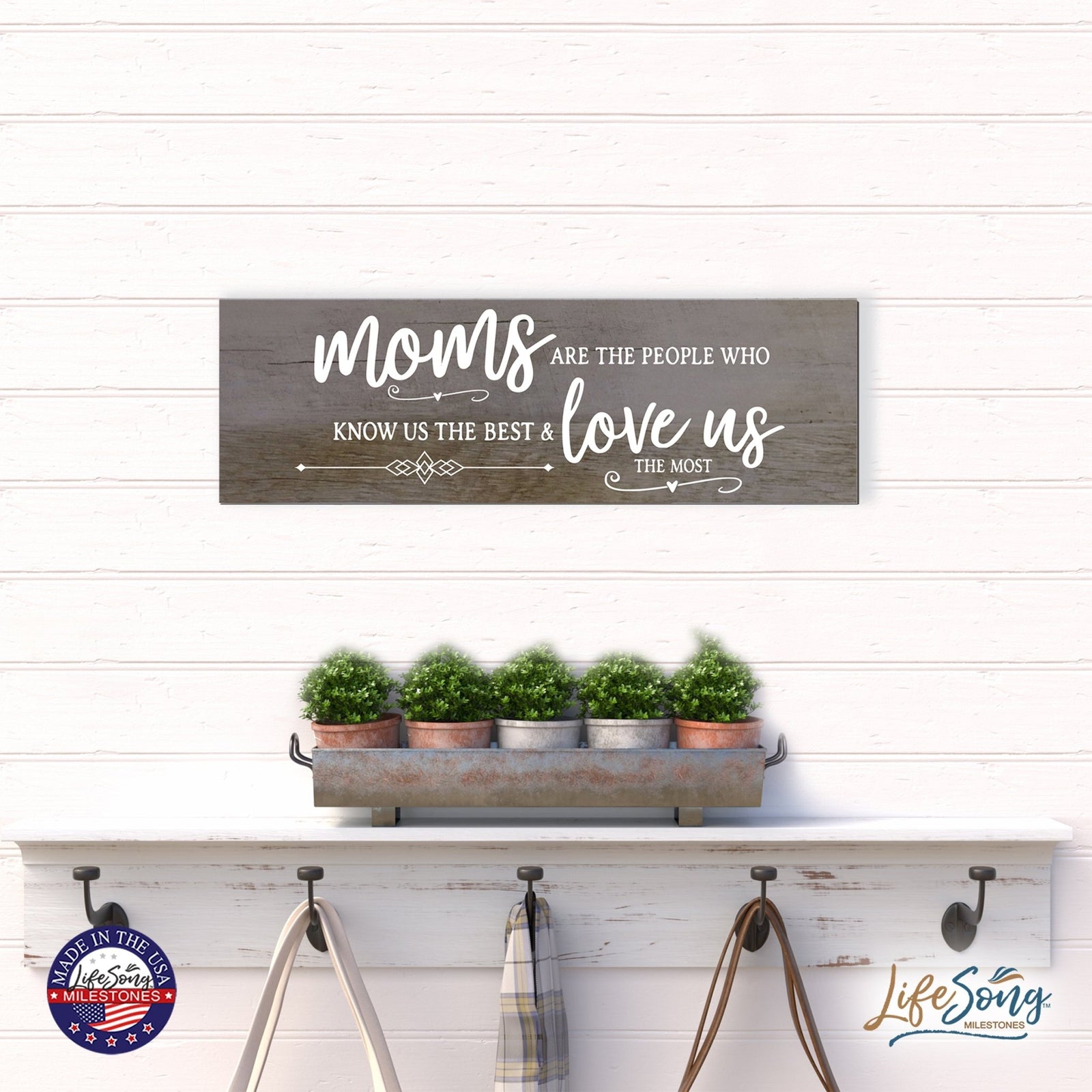 Modern Inspirational Wooden Wall Art Hanging Plaque 22.5x6 - The People Who Know Best - for Family and Home Decorations - LifeSong Milestones