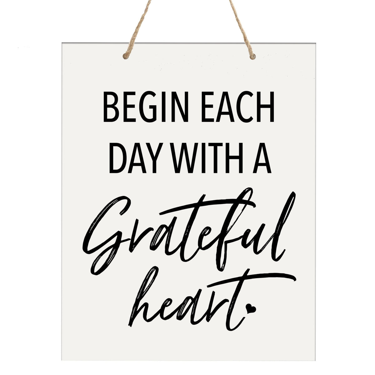 Modern Inspirational Wooden Wall Art Hanging Sign 12x15in - Begin Each Day - For Family And Home Decorations - LifeSong Milestones