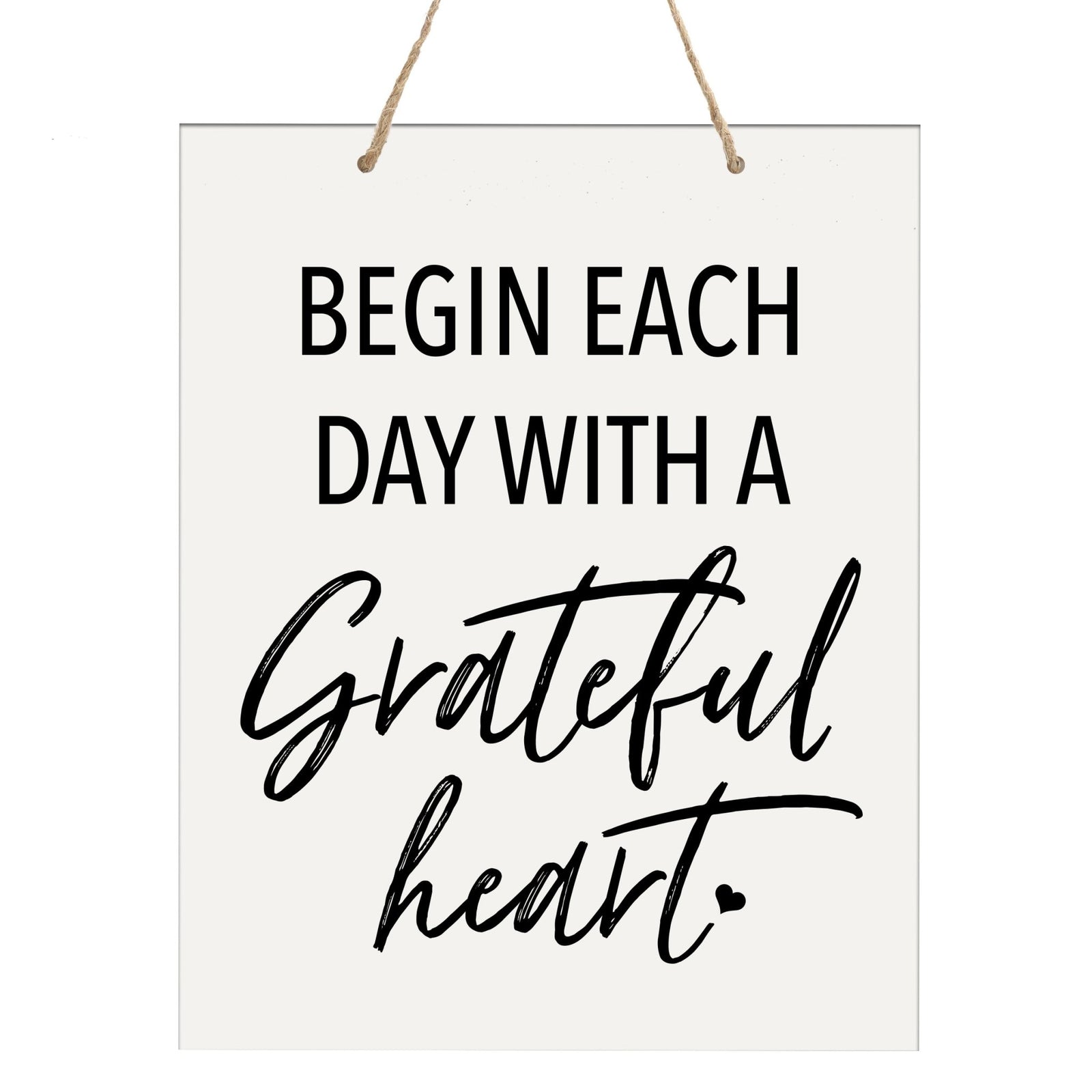 Modern Inspirational Wooden Wall Art Hanging Sign 12x15in - Begin Each Day - For Family And Home Decorations - LifeSong Milestones