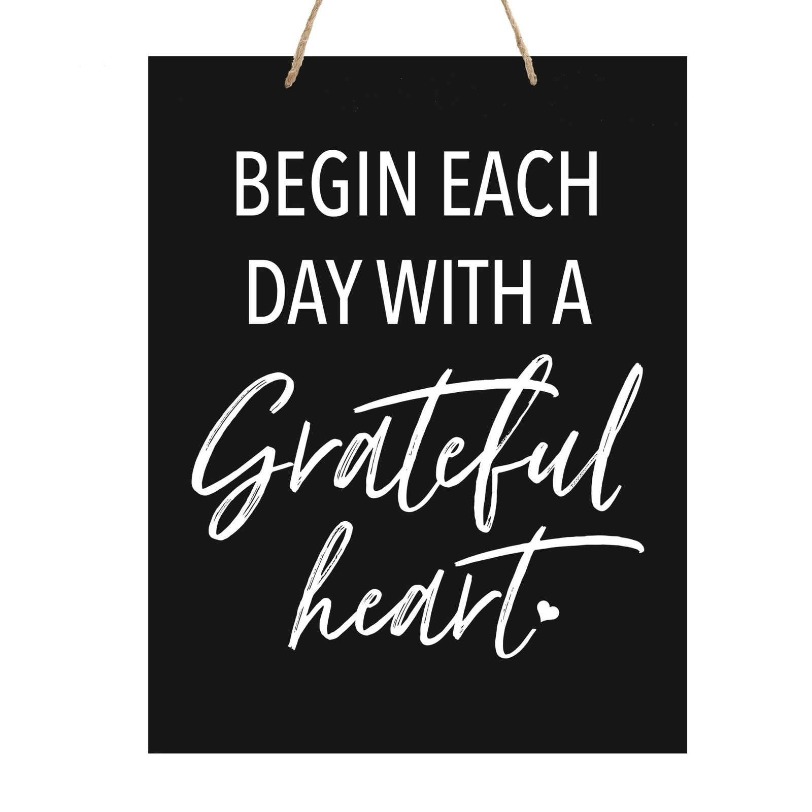 Modern Inspirational Wooden Wall Art Hanging Sign 12x15in - Begin Each Day - For Family And Home Decorations - LifeSong Milestones