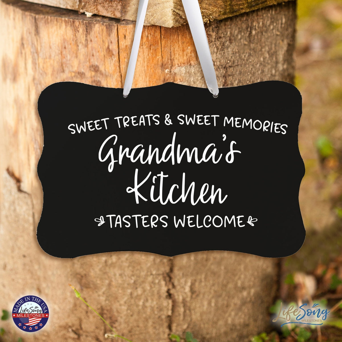 Modern Inspirational Wooden Wall Hanging Sign for Home Decorations 8x12 - Grandma’s Kitchen - LifeSong Milestones