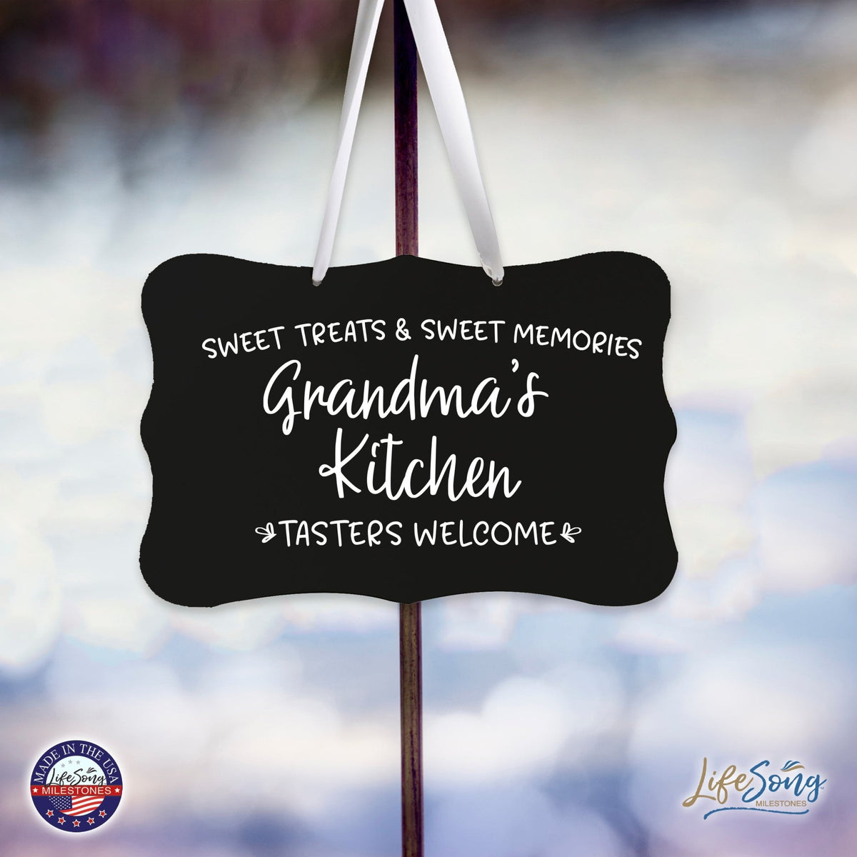 Modern Inspirational Wooden Wall Hanging Sign for Home Decorations 8x12 - Grandma’s Kitchen - LifeSong Milestones