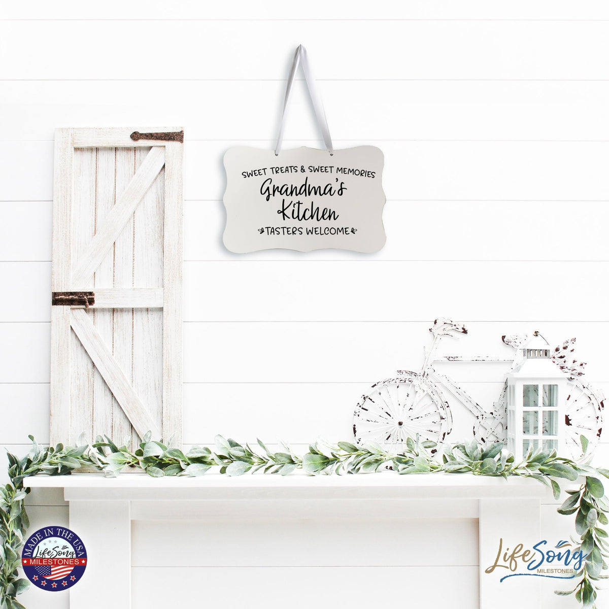 Modern Inspirational Wooden Wall Hanging Sign for Home Decorations 8x12 - Grandma’s Kitchen - LifeSong Milestones