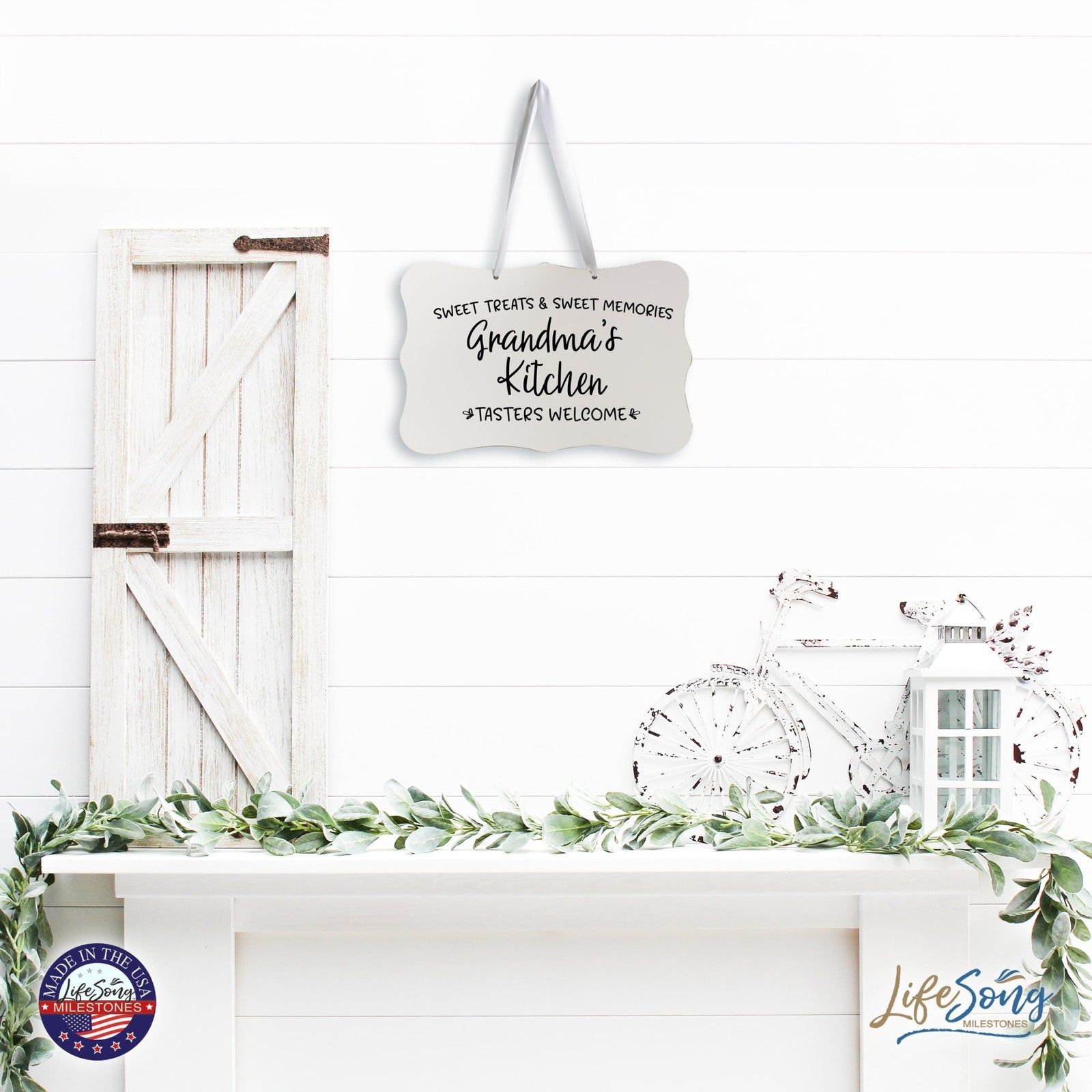 Modern Inspirational Wooden Wall Hanging Sign for Home Decorations 8x12 - Grandma’s Kitchen - LifeSong Milestones