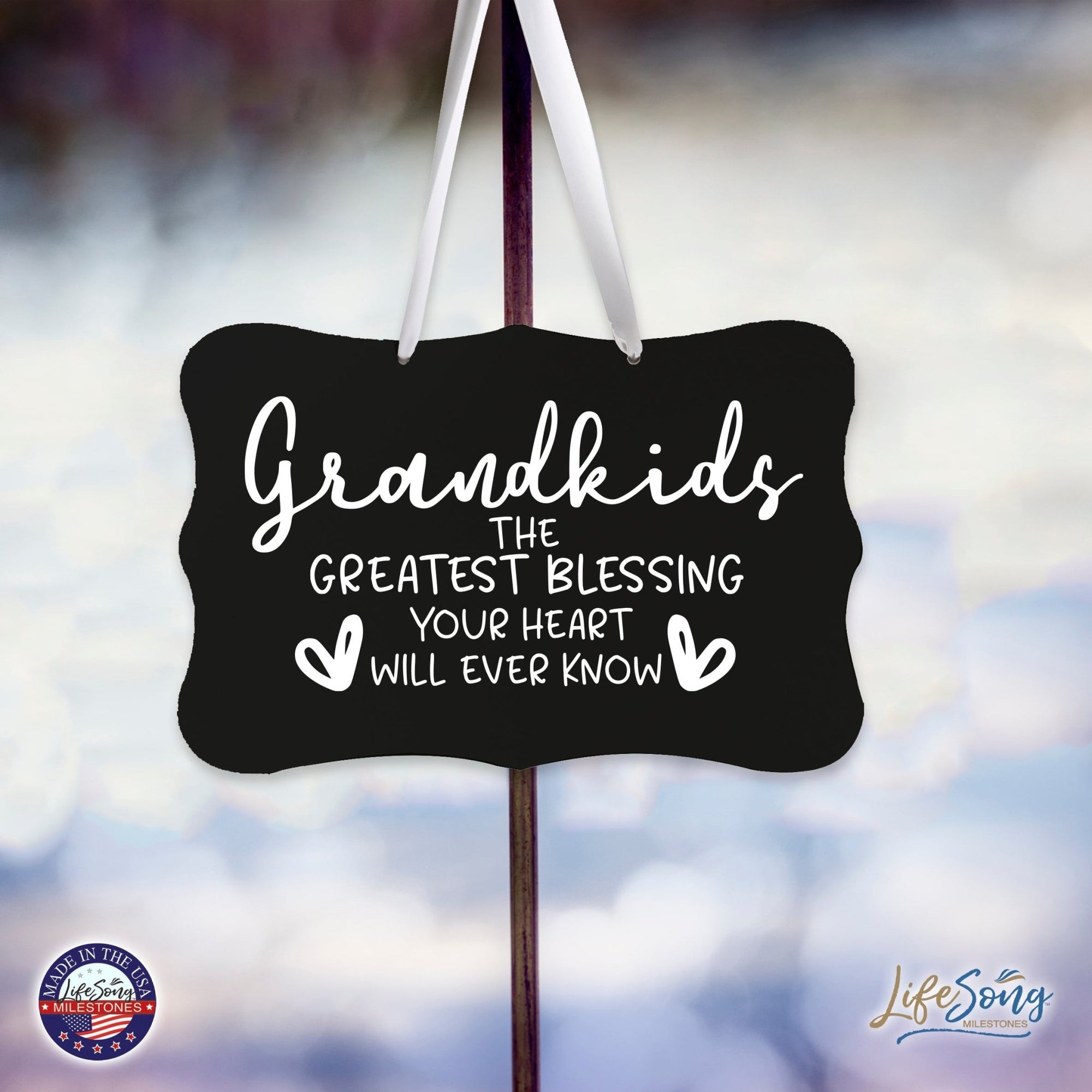 Modern Inspirational Wooden Wall Hanging Sign for Home Decorations 8x12 - The Greatest Blessing - LifeSong Milestones