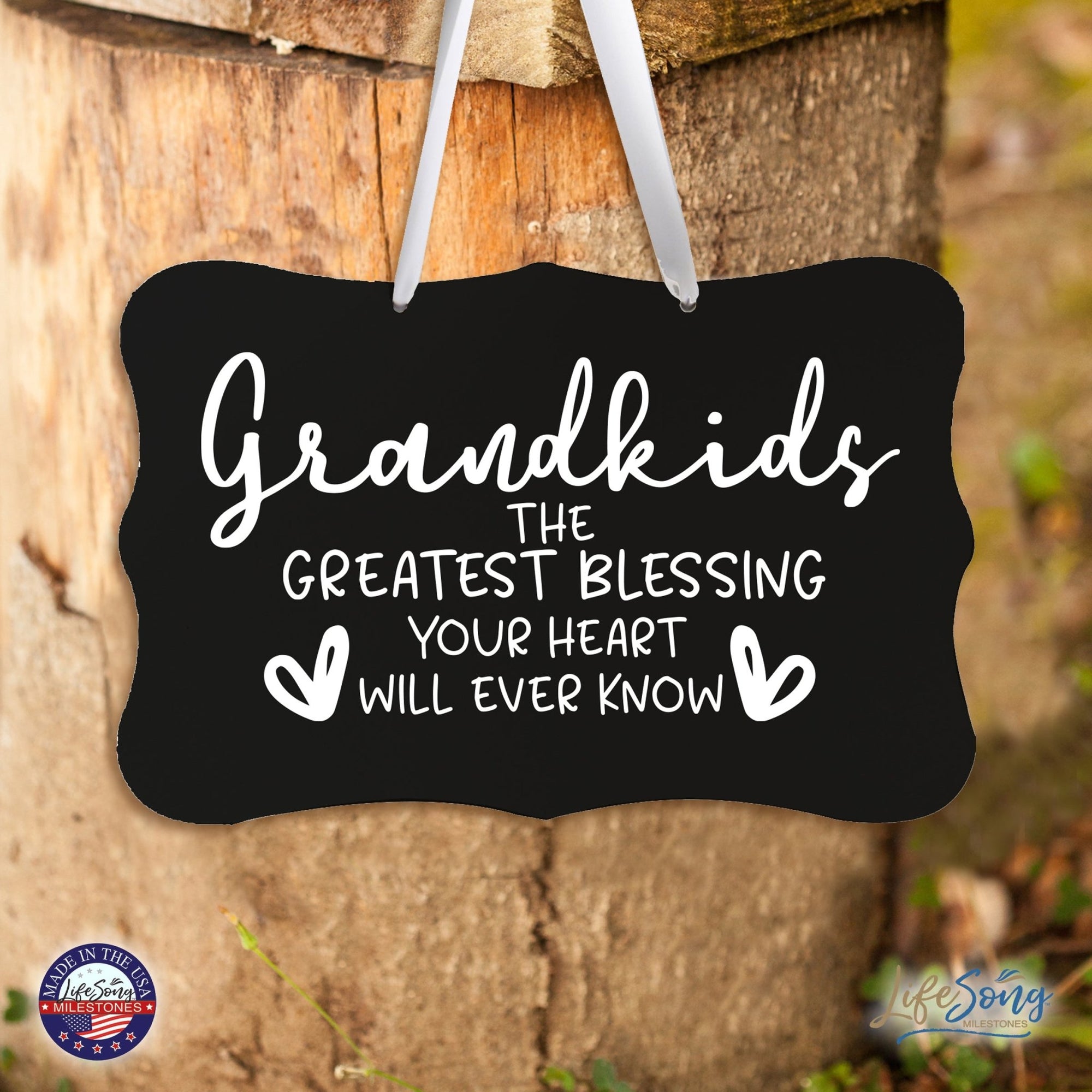 Modern Inspirational Wooden Wall Hanging Sign for Home Decorations 8x12 - The Greatest Blessing - LifeSong Milestones
