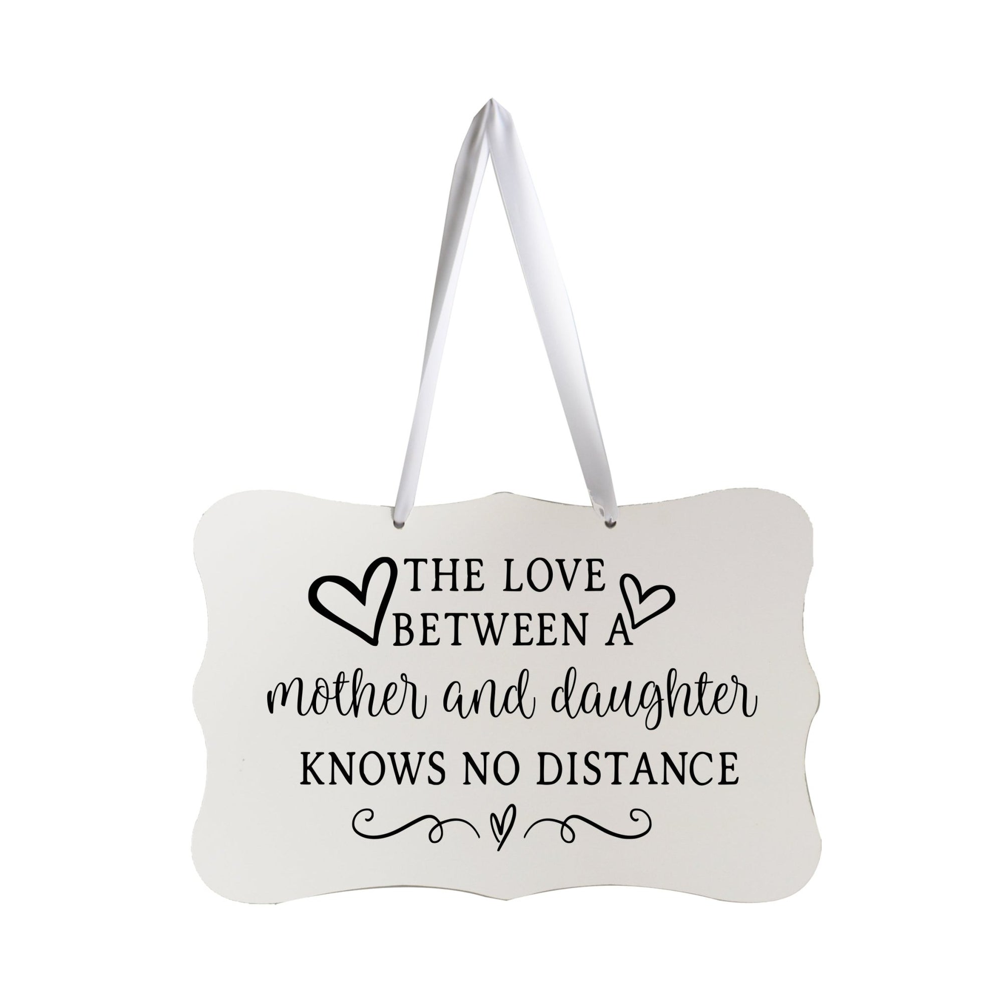 Modern Inspirational Wooden Wall Hanging Sign for Home Decorations 8x12 - The Love Between = Mother And Daughter - LifeSong Milestones