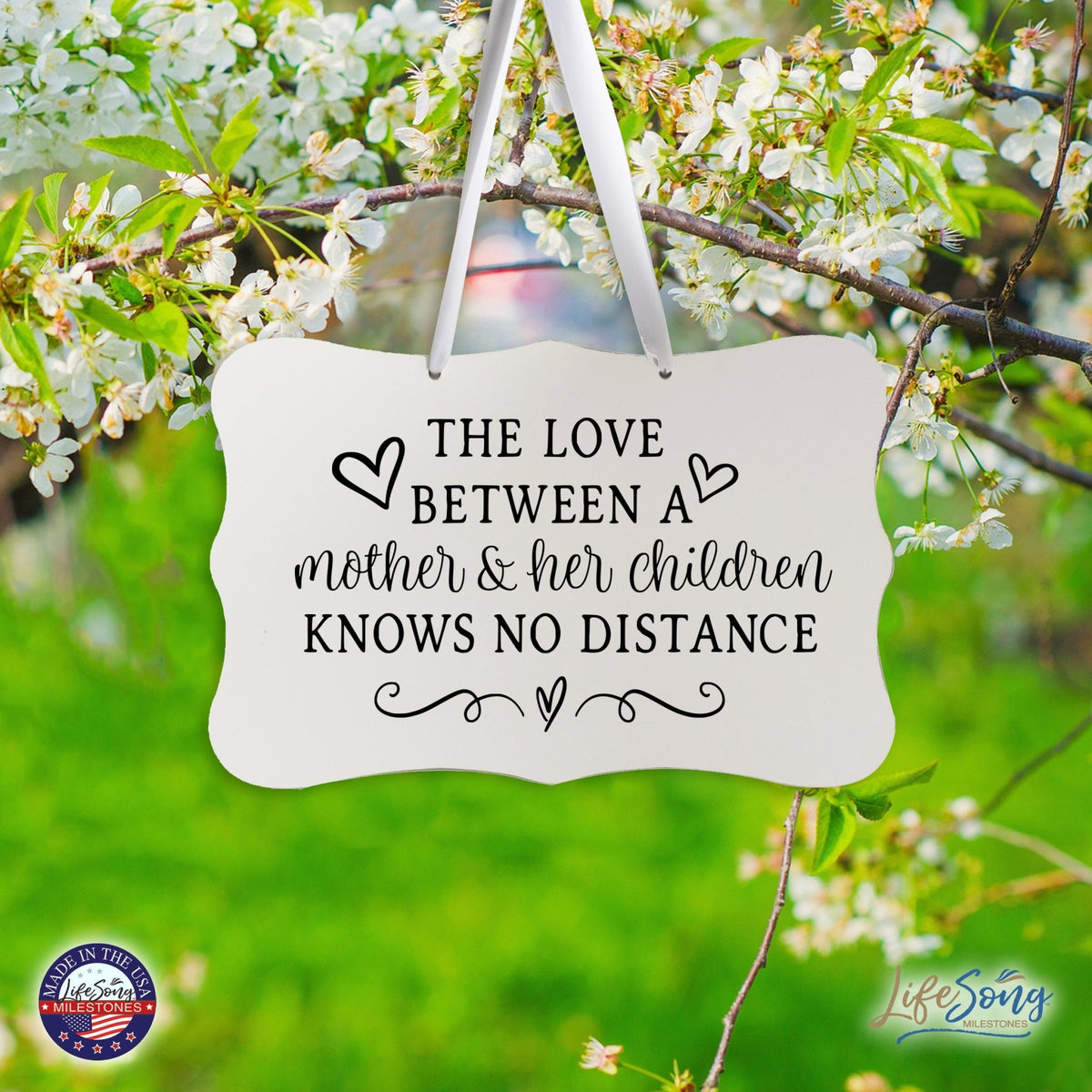 Modern Inspirational Wooden Wall Hanging Sign for Home Decorations 8x12 -The Love Between = Mother And Her Children - LifeSong Milestones