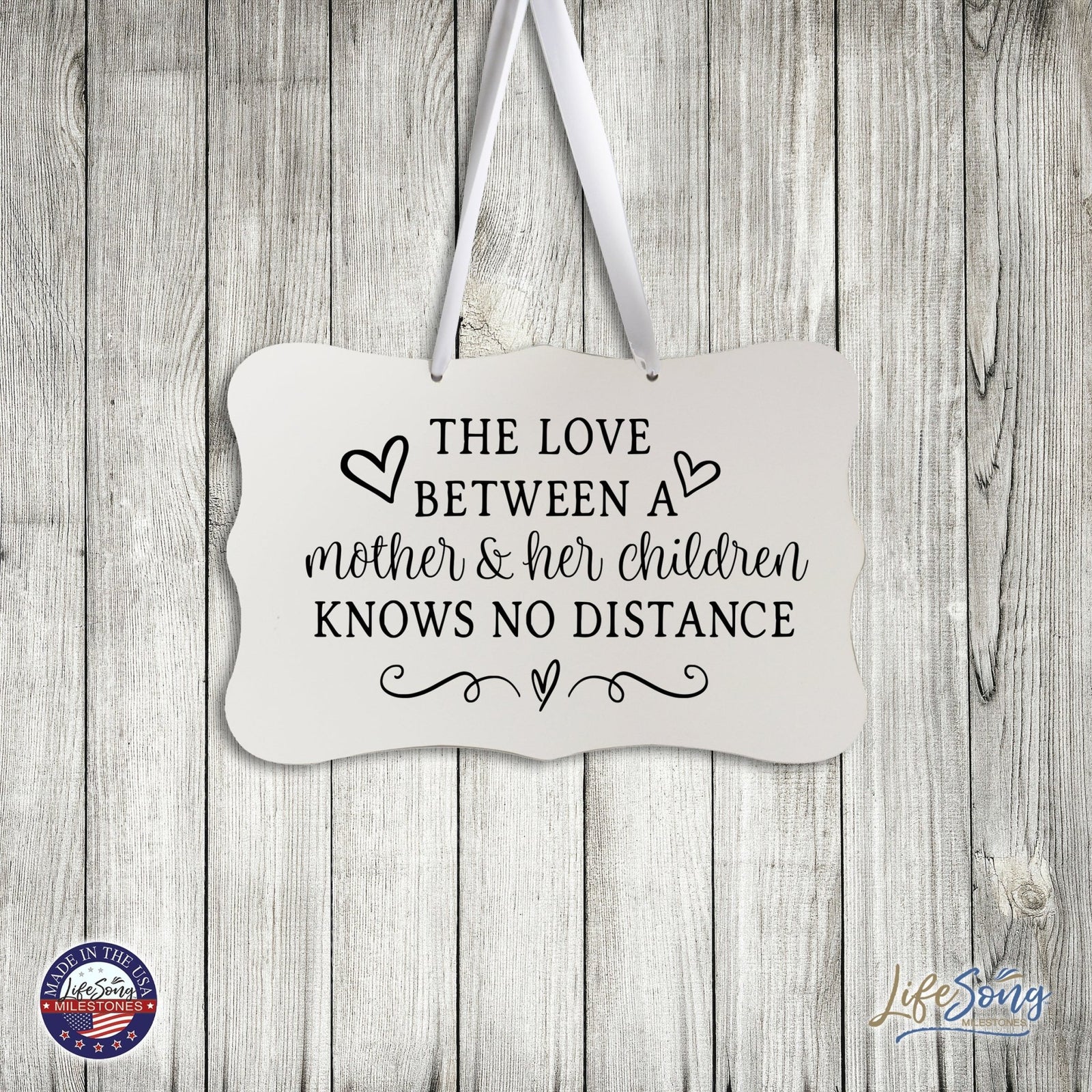 Modern Inspirational Wooden Wall Hanging Sign for Home Decorations 8x12 -The Love Between = Mother And Her Children - LifeSong Milestones