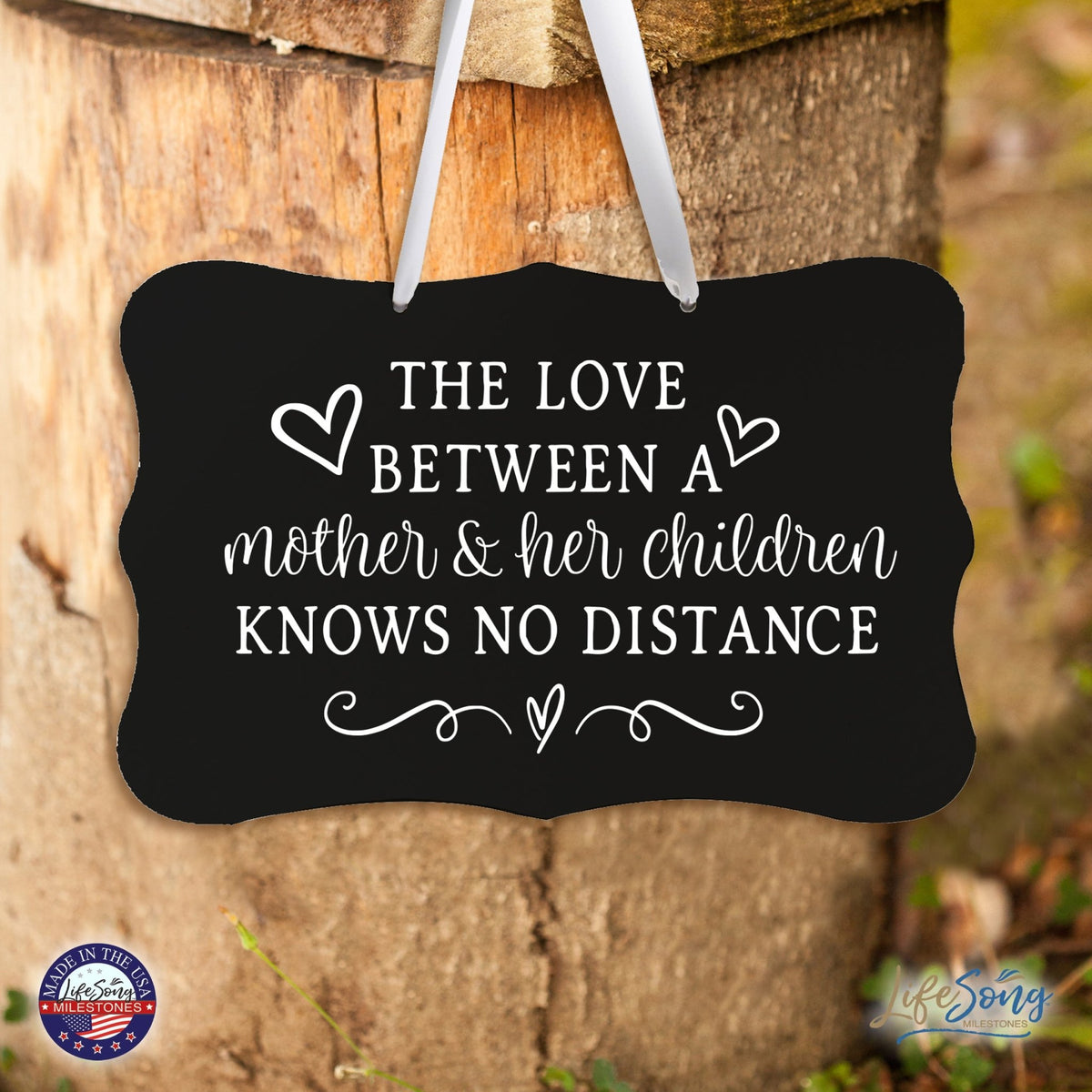 Modern Inspirational Wooden Wall Hanging Sign for Home Decorations 8x12 -The Love Between = Mother And Her Children - LifeSong Milestones