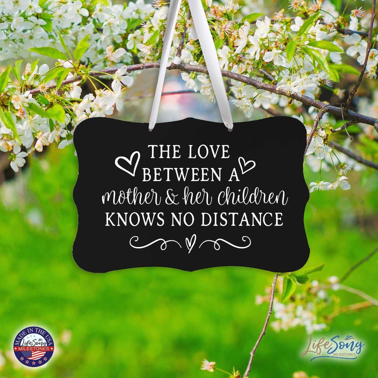 Modern Inspirational Wooden Wall Hanging Sign for Home Decorations 8x12 -The Love Between = Mother And Her Children - LifeSong Milestones