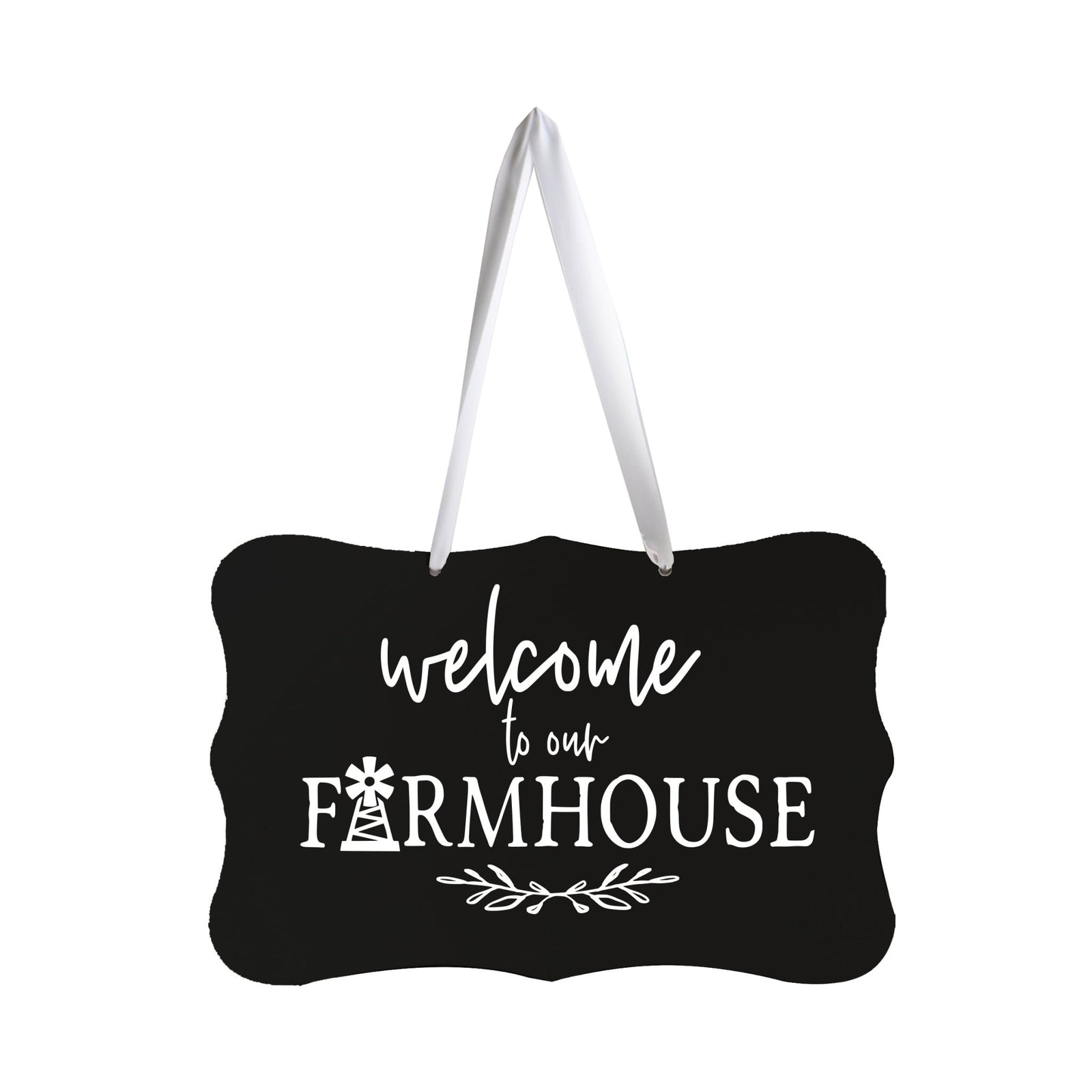 Modern Inspirational Wooden Wall Hanging Sign for Home Decorations 8x12 - Welcome To Our Farmhouse (Leaf) - LifeSong Milestones