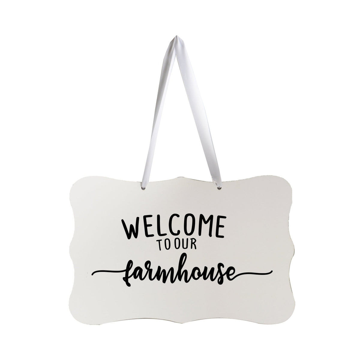 Modern Inspirational Wooden Wall Hanging Sign for Home Decorations 8x12 - Welcome To Our Farmhouse (Script) - LifeSong Milestones