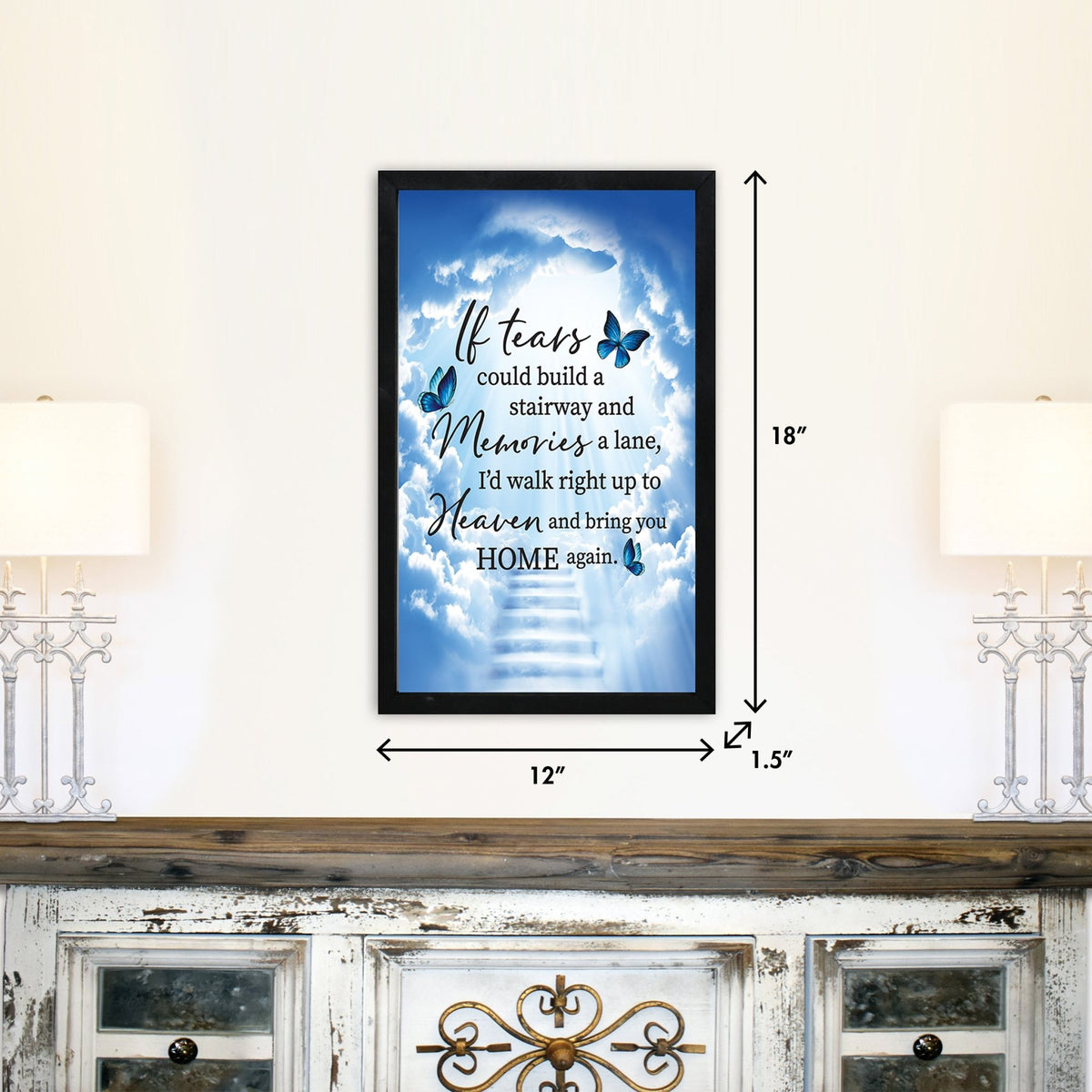 Modern-Inspired Memorial Framed Shadow Box For Home Décor & Gift Ideas - Stairway to Heaven - LifeSong Milestones