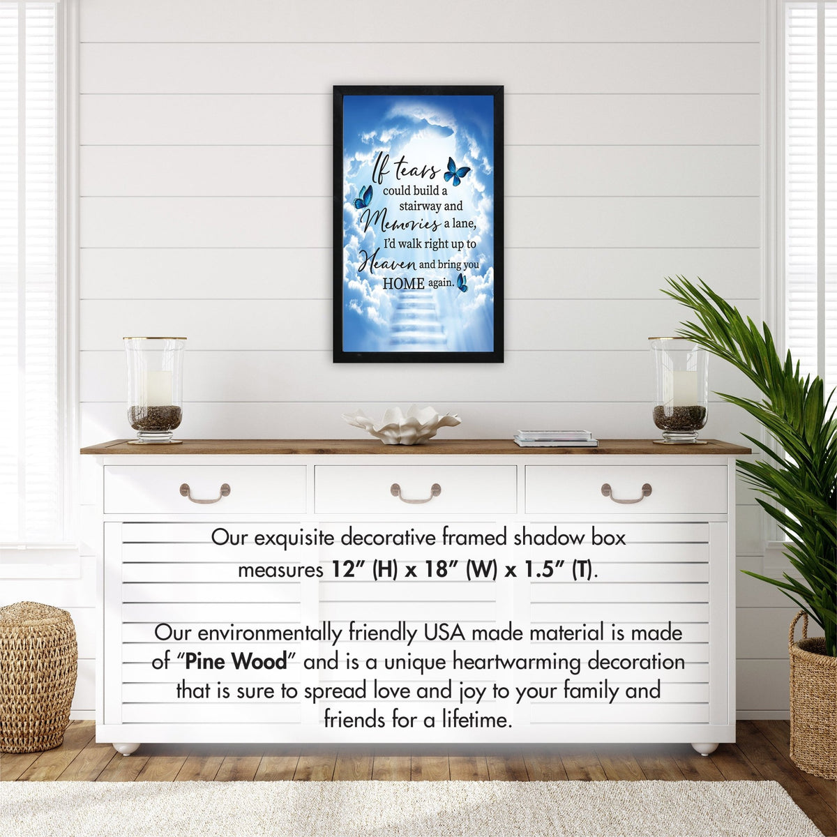 Modern-Inspired Memorial Framed Shadow Box For Home Décor & Gift Ideas - Stairway to Heaven - LifeSong Milestones