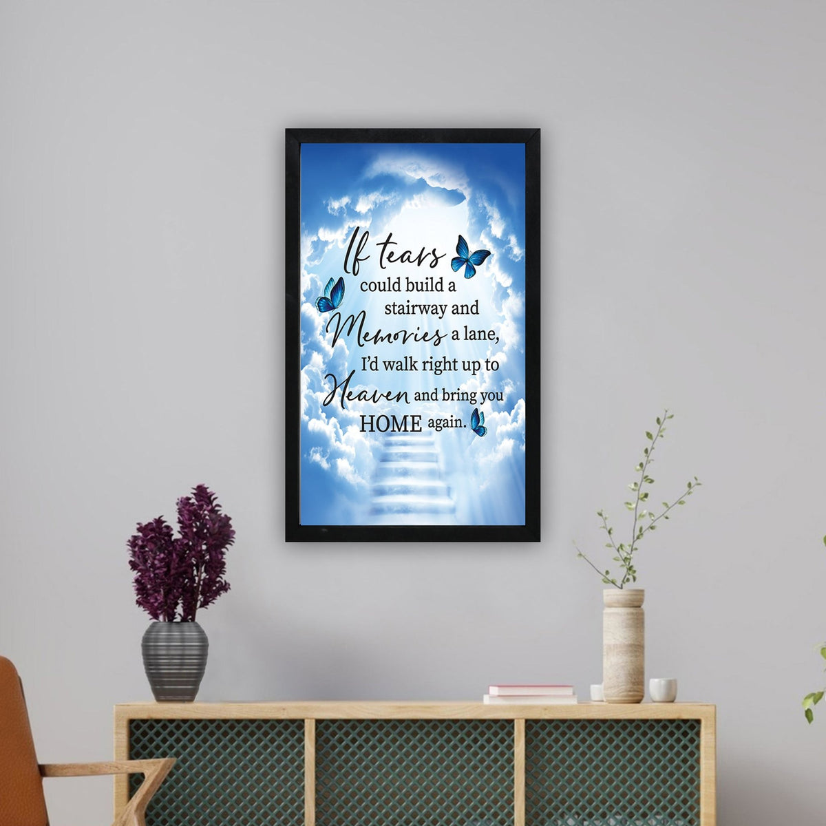 Modern-Inspired Memorial Framed Shadow Box For Home Décor & Gift Ideas - Stairway to Heaven - LifeSong Milestones