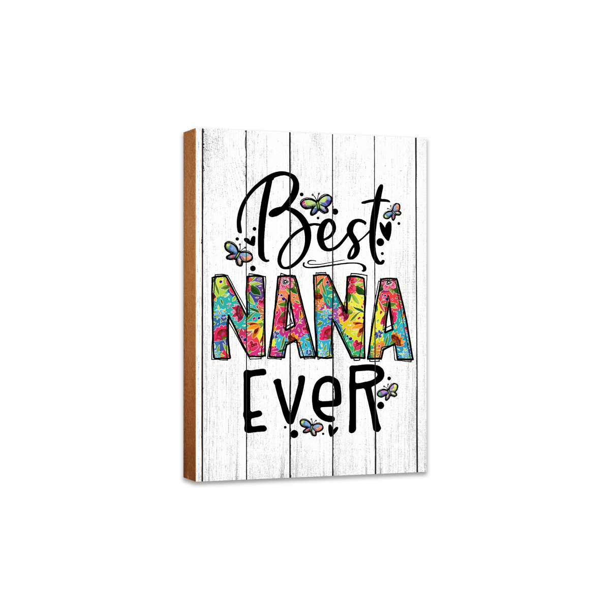 Modern-Inspired White Wooden Graffiti Art Shelf Sitter Gift Idea &amp; Home Décor - Best Nana Ever - LifeSong Milestones