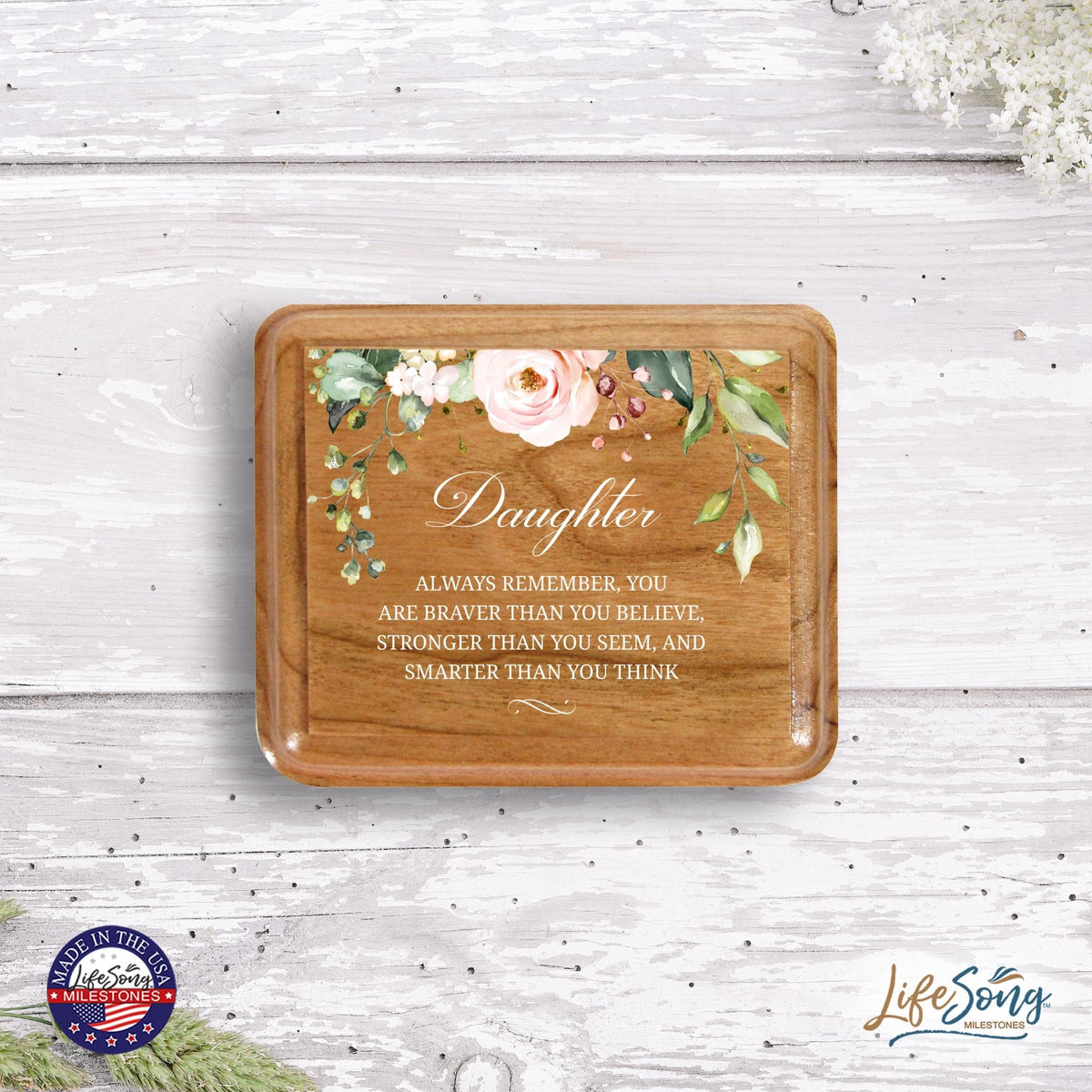 Modern Keepsake Box Inspirational Quotes for Daughter 3.5x3 Always Remember - LifeSong Milestones