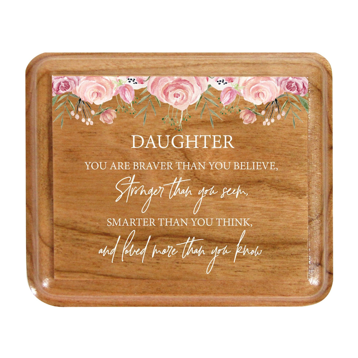 Modern Keepsake Box Inspirational Quotes for Daughter 3.5x3 Daughter, You Are Braver - LifeSong Milestones