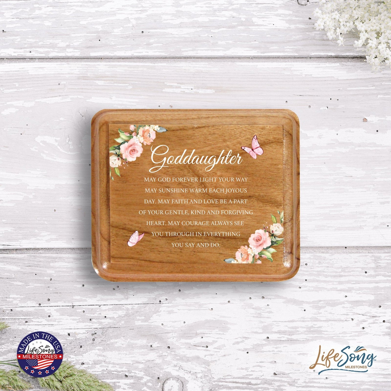 Modern Keepsake Box Inspirational Quotes for Goddaughter 3.5x3 Always Remember - LifeSong Milestones