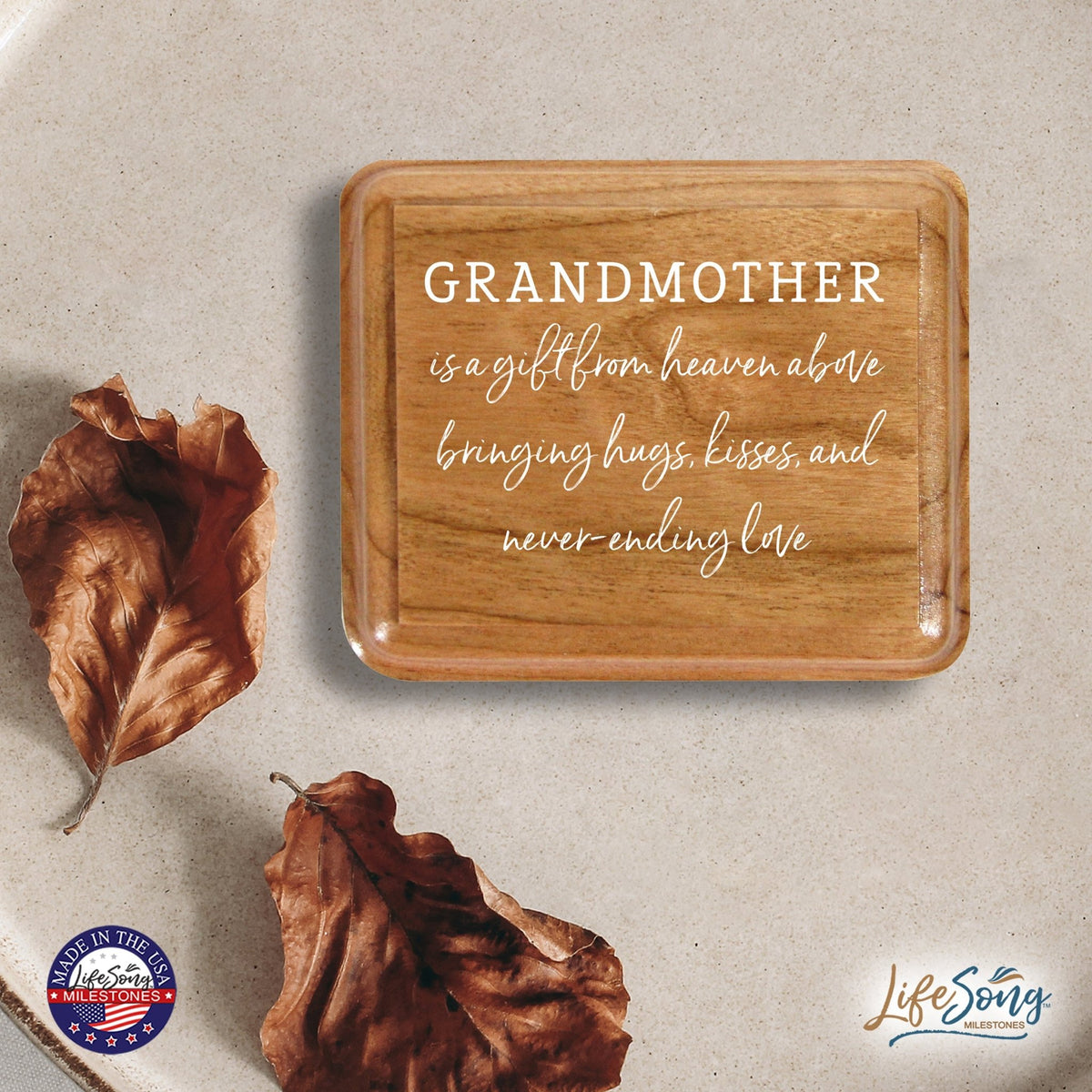 Modern Keepsake Box Inspirational Quotes for Grandmother 3.5x3 Grandmother Is A Gift - LifeSong Milestones