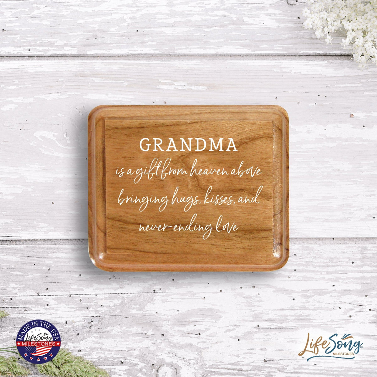 Modern Keepsake Box Inspirational Quotes for Grandmother 3.5x3 Grandmother Is A Gift - LifeSong Milestones