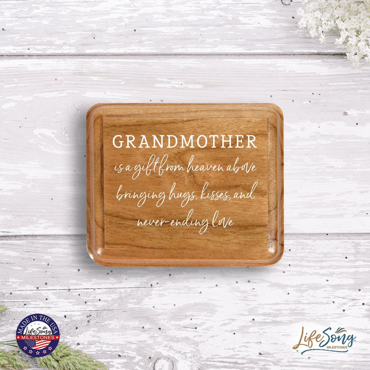 Modern Keepsake Box Inspirational Quotes for Grandmother 3.5x3 Grandmother Is A Gift - LifeSong Milestones