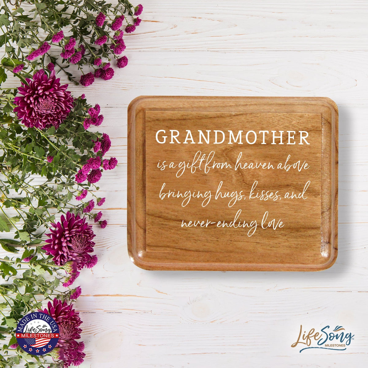 Modern Keepsake Box Inspirational Quotes for Grandmother 3.5x3 Grandmother Is A Gift - LifeSong Milestones