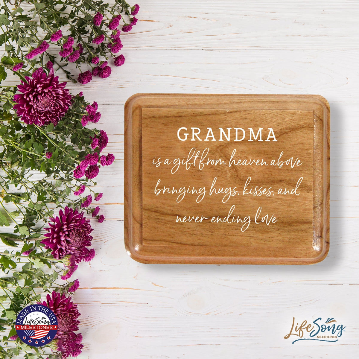Modern Keepsake Box Inspirational Quotes for Grandmother 3.5x3 Grandmother Is A Gift - LifeSong Milestones