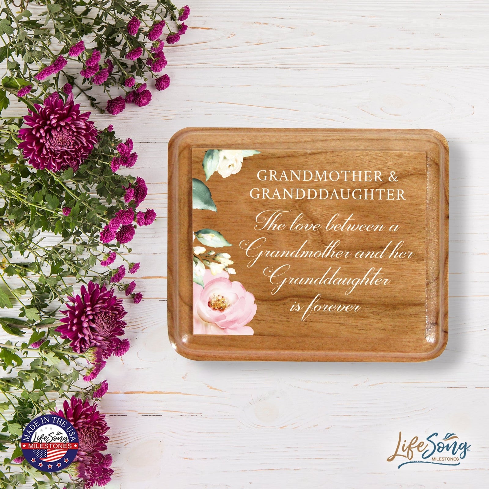 Modern Keepsake Box Inspirational Quotes for Grandmother 3.5x3 The Love Between - LifeSong Milestones