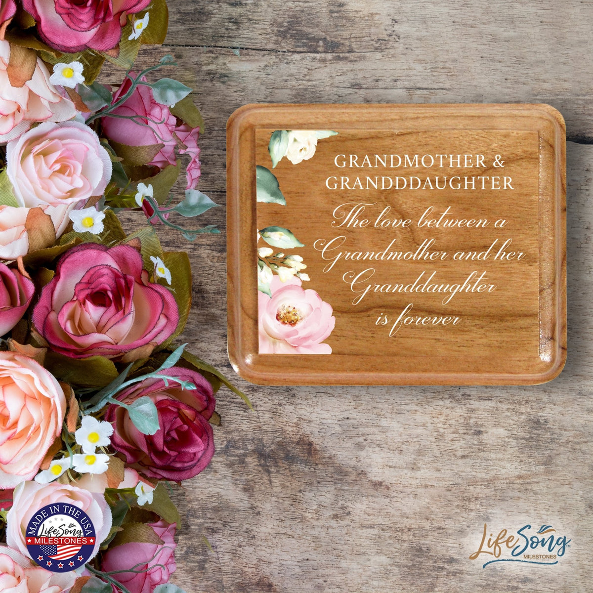 Modern Keepsake Box Inspirational Quotes for Grandmother 3.5x3 The Love Between - LifeSong Milestones