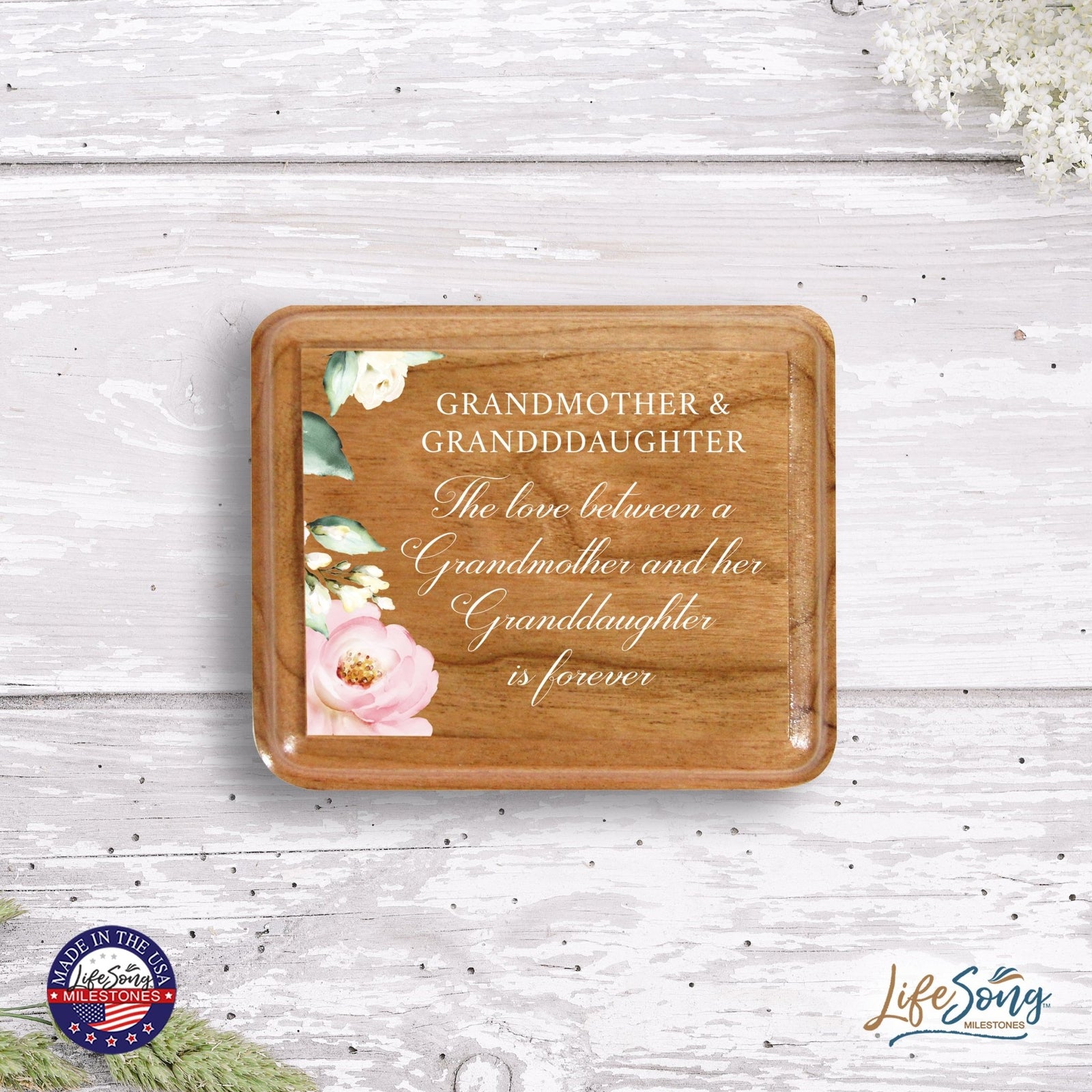 Modern Keepsake Box Inspirational Quotes for Grandmother 3.5x3 The Love Between - LifeSong Milestones