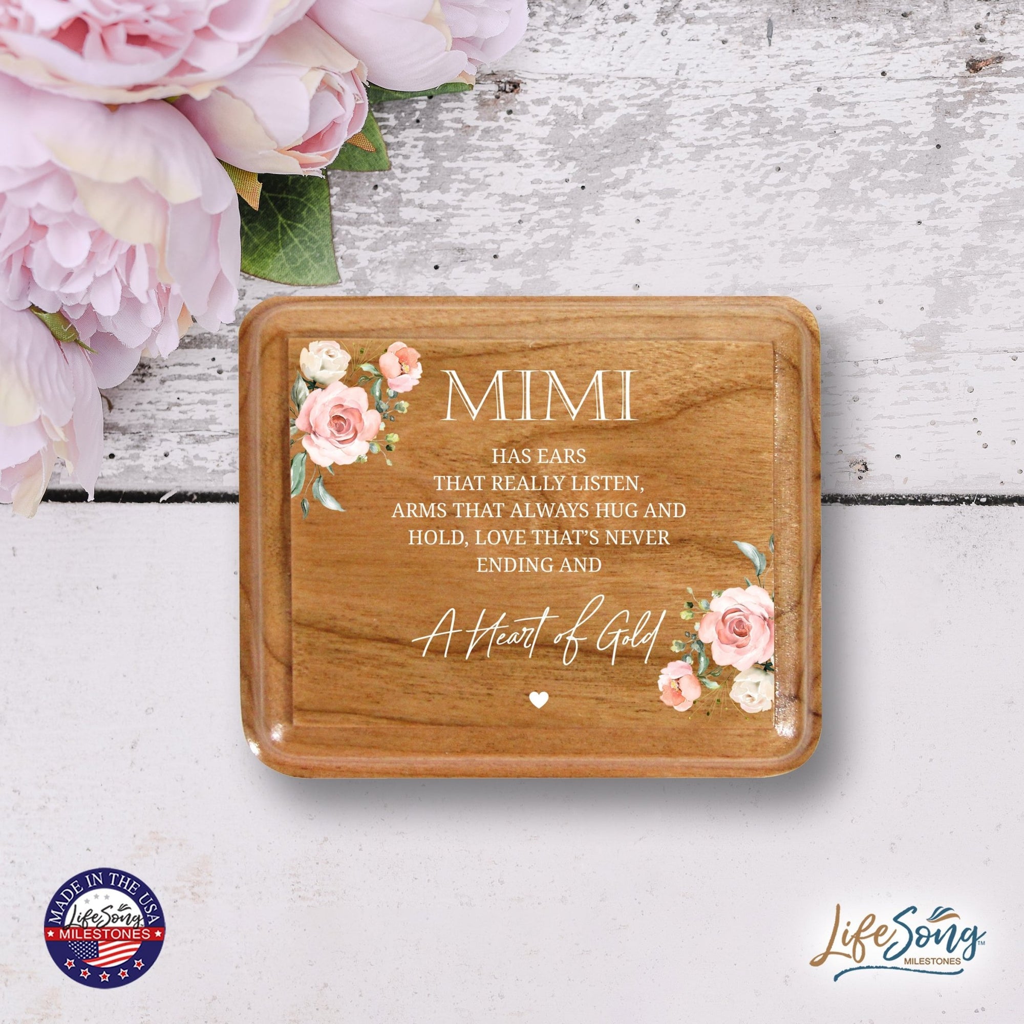 Modern Keepsake Box Inspirational Quotes for Mimi 3.5x3 Mimi Has Ears - LifeSong Milestones
