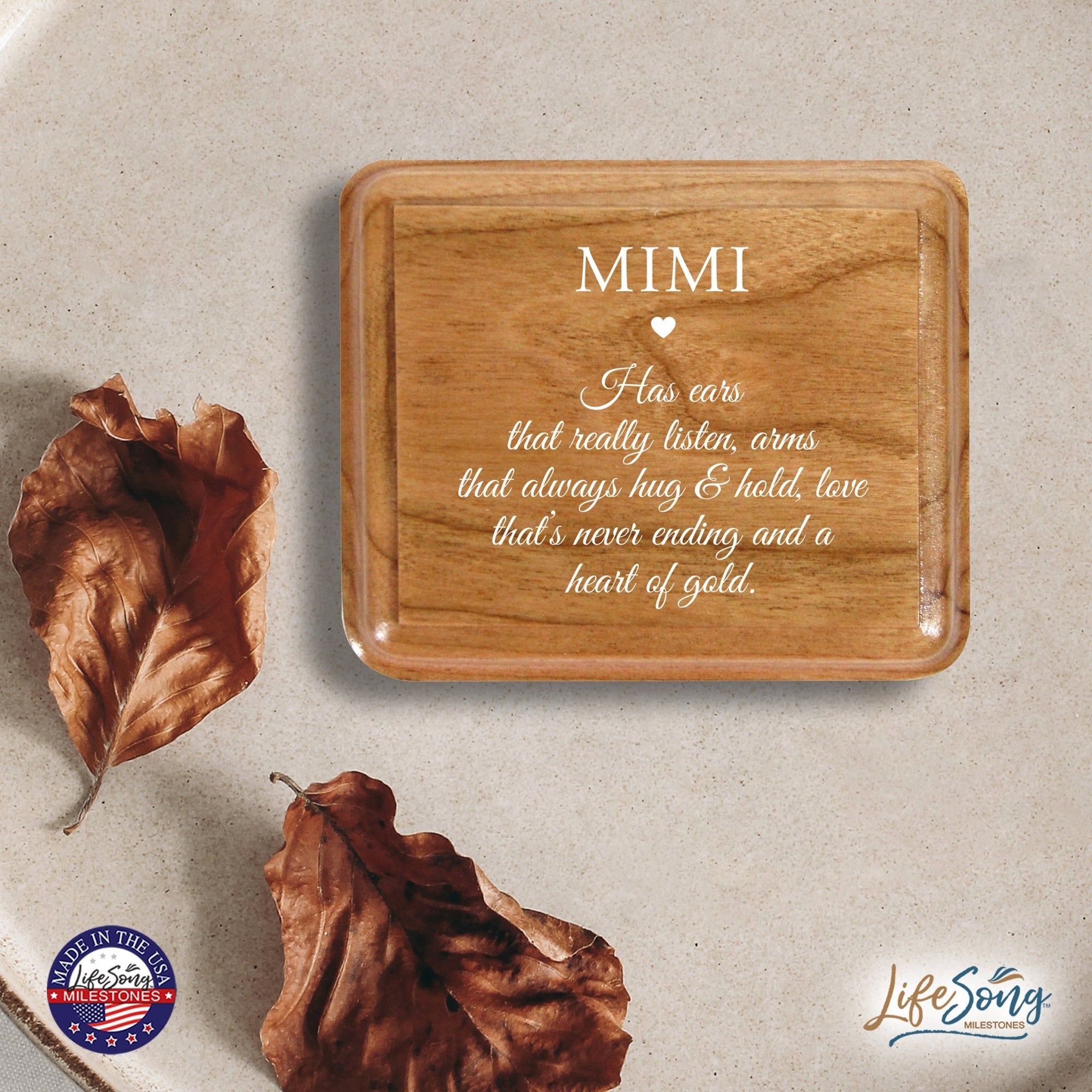 Modern Keepsake Box Inspirational Quotes for Mimi 3.5x3 Mimi Has Ears - LifeSong Milestones
