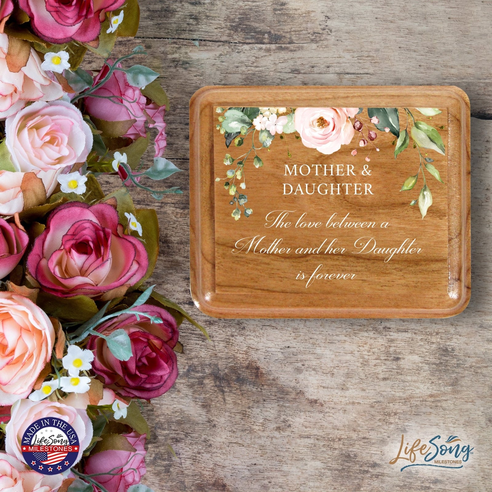 Modern Keepsake Box Inspirational Quotes for Mom 3.5x3 Mother Is A Gift - LifeSong Milestones